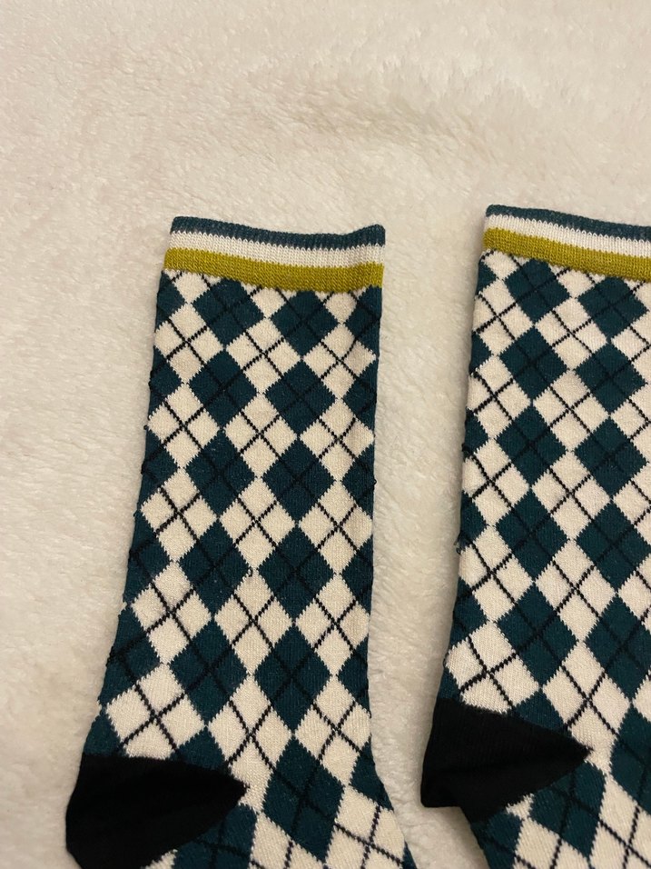 Kız Çocuk Siyah Beyaz Kareli Çorap - Görsel 3