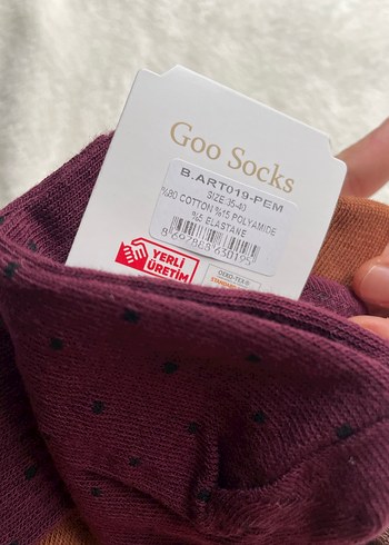 Kahverengi Puantiyeli Kız Çorabı - Görsel 4