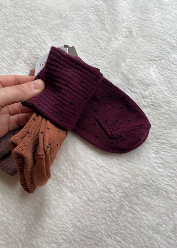 Kahverengi Puantiyeli Kız Çorabı - Görsel 3