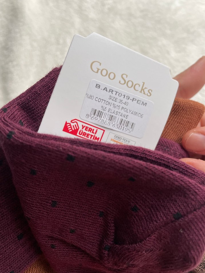 Kahverengi Puantiyeli Kız Çorabı - Görsel 4