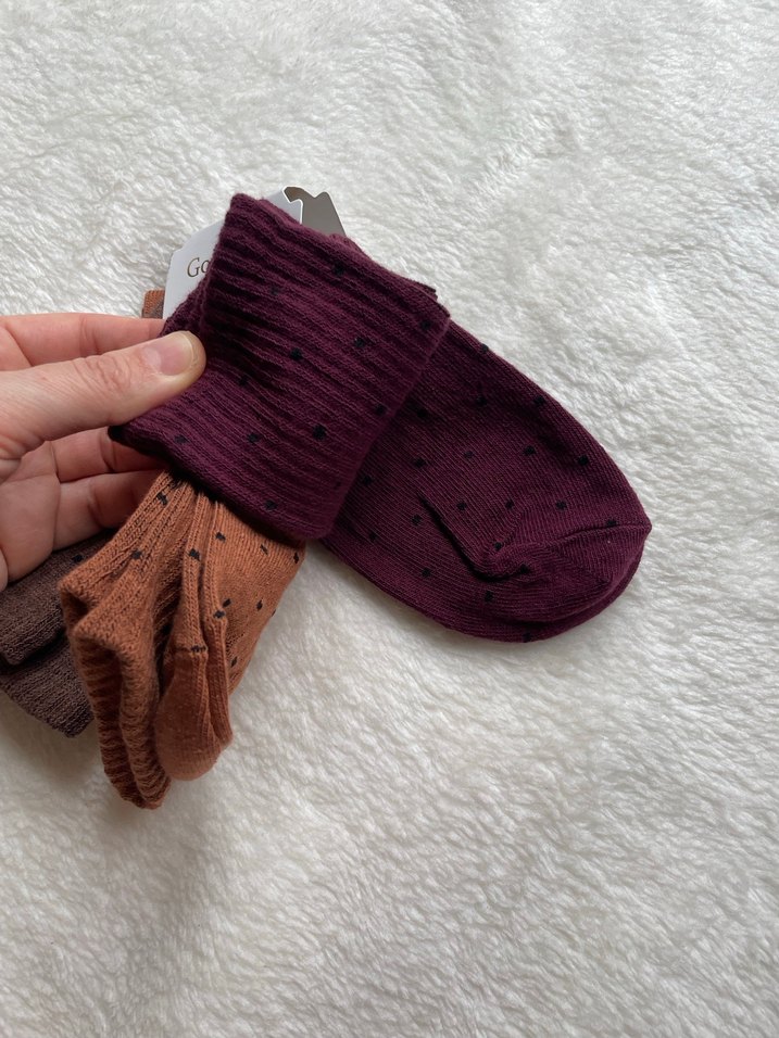 Kahverengi Puantiyeli Kız Çorabı - Görsel 3