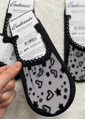Özdemir Siyah Desenli Kadın Babet Çorap - Görsel 4