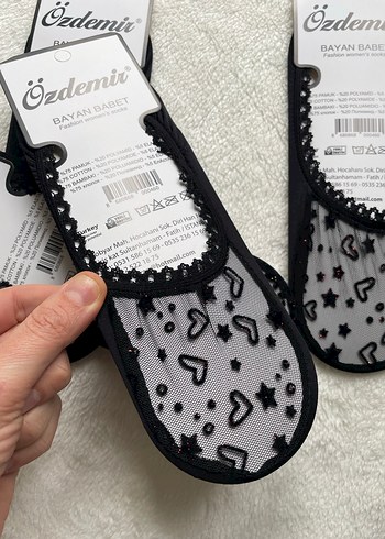 Özdemir Siyah Desenli Kadın Babet Çorap - Görsel 3