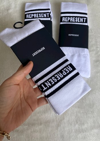 Beyaz Gri Çizgili Erkek Midi Çorap - Görsel 2