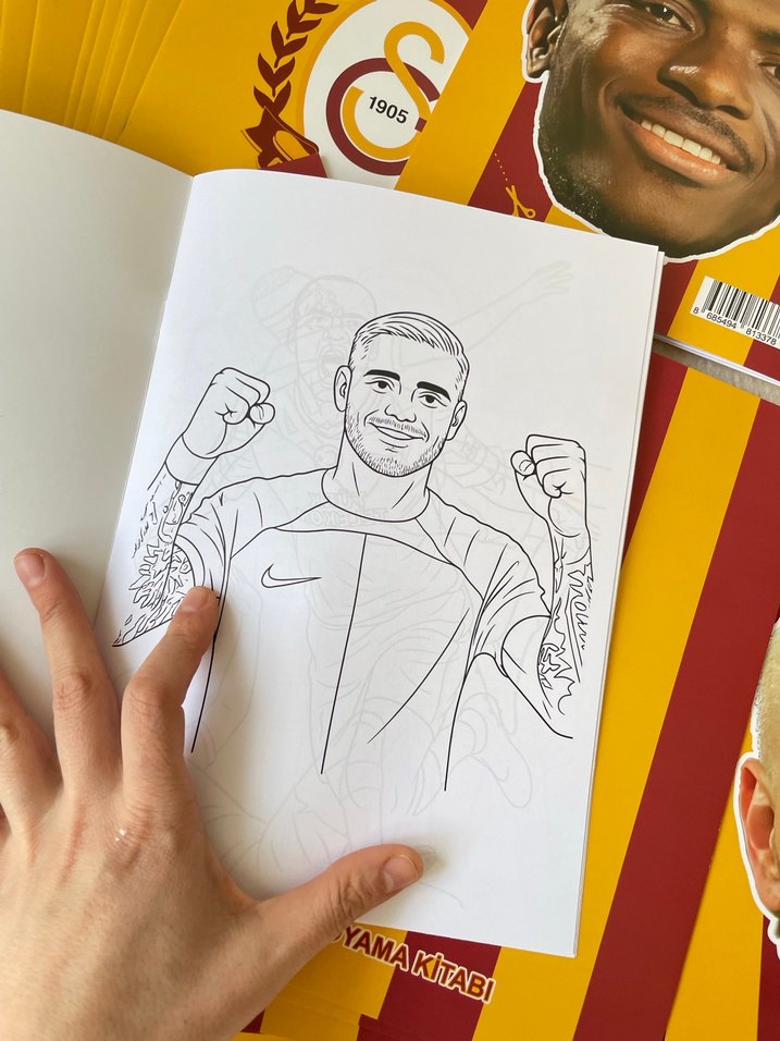 Galatasaray Boyama Kitabı Stickerlı - Görsel 3