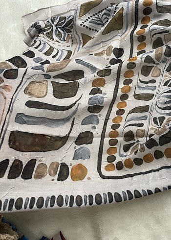 Boncuk Detaylı Bej Bohem Kadın flar - Görsel 3