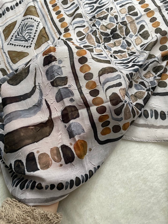 Boncuk Detaylı Bej Bohem Kadın flar - Görsel 5