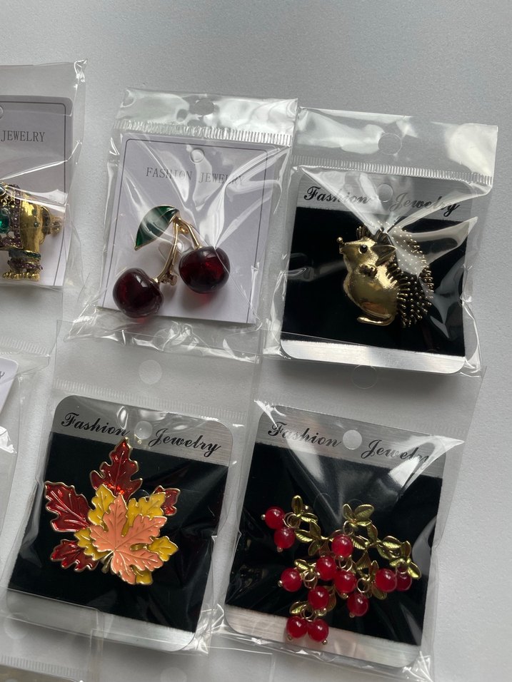 Çiçekli Payetli Vintage Broş Seti - Görsel 3