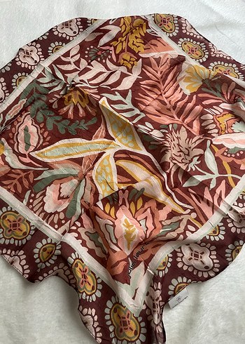 Bordo Bohem Desenli Kadın Şal - Görsel 2