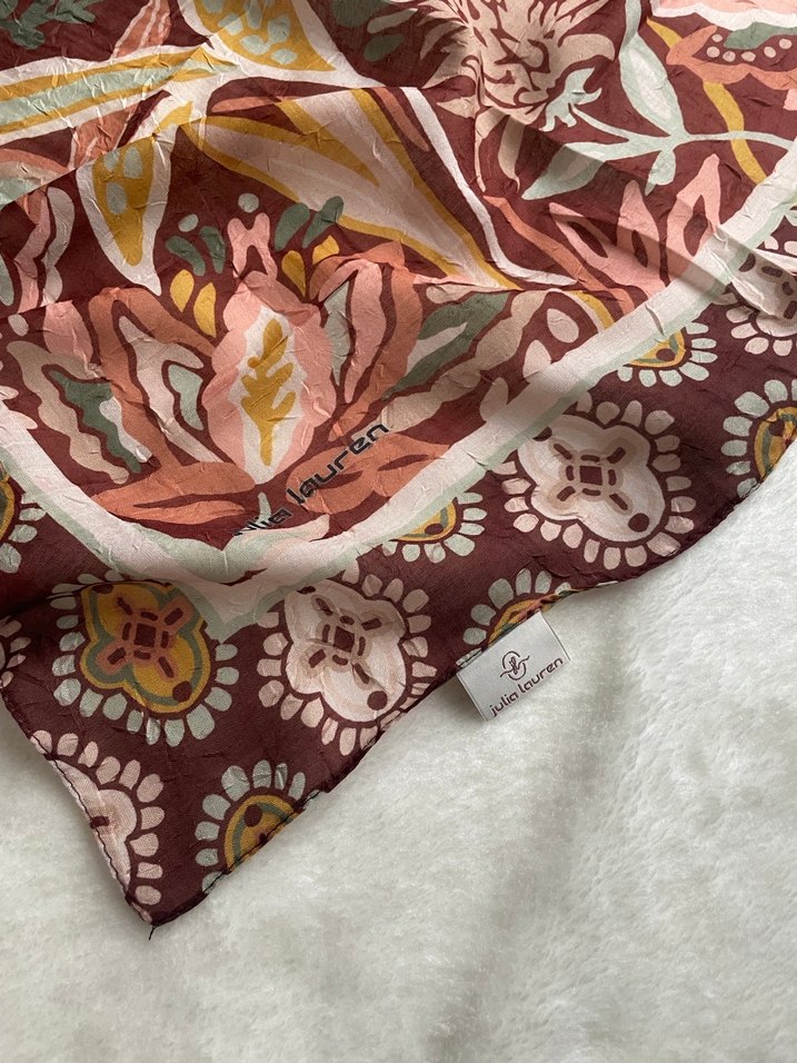 Bordo Bohem Desenli Kadın Şal - Görsel 3