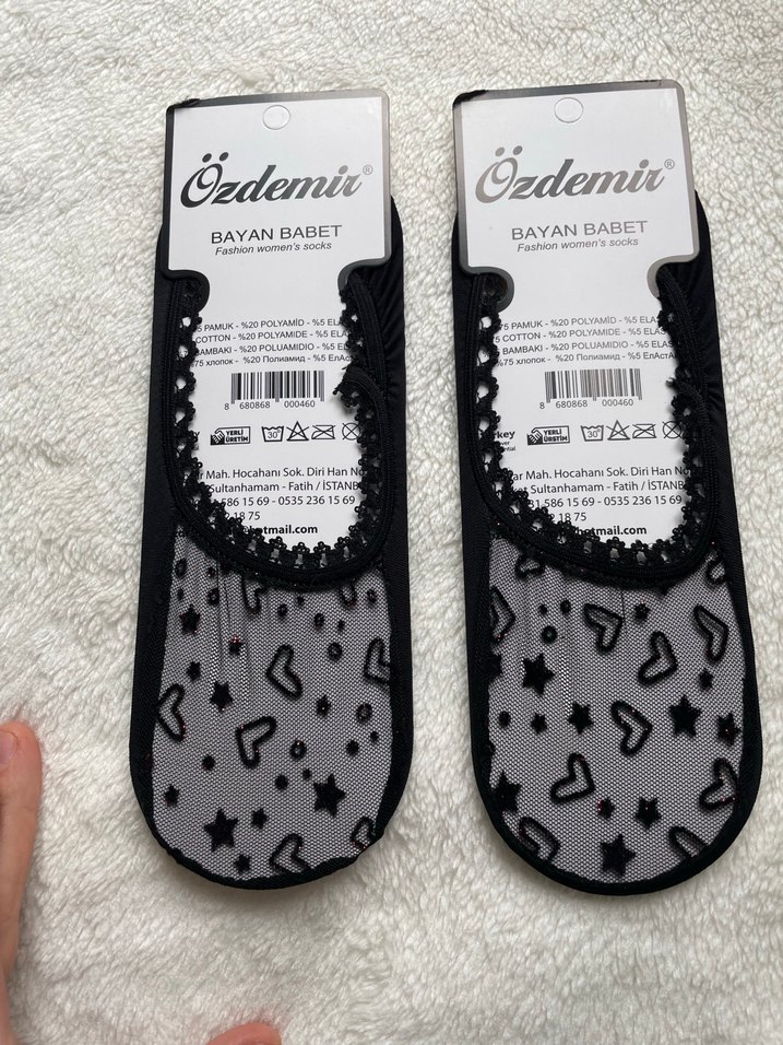 Kadın Siyah Desenli 4 çift - Görsel 5