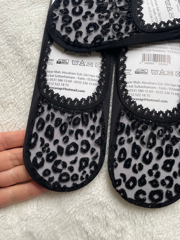 Kadın Siyah Desenli 4 çift - Görsel 2