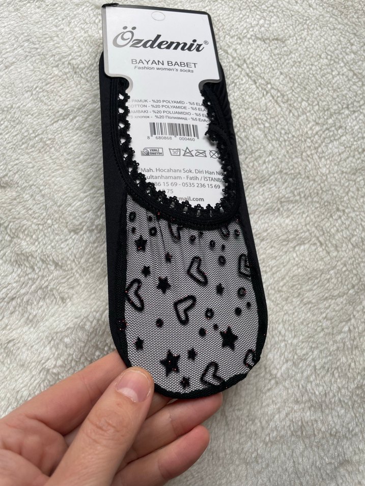 Kadın Siyah Desenli 4 çift - Görsel 4