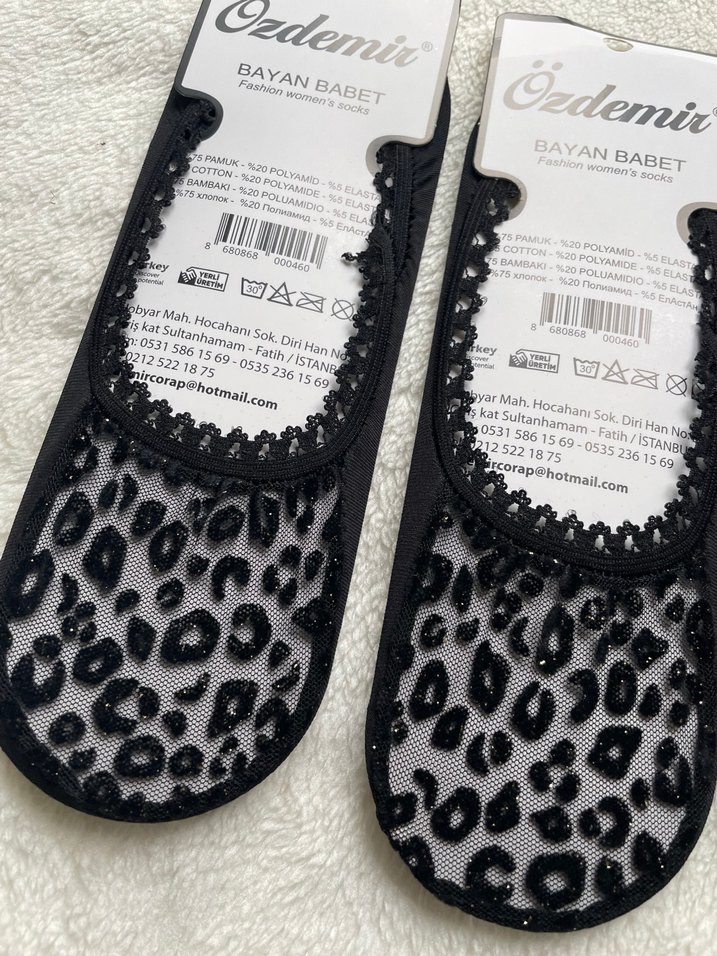 Kadın Siyah Desenli 4 çift - Görsel 3
