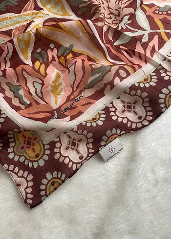 Bohem Tarzda Kahverengi Desenli Kadın Fular - Görsel 2