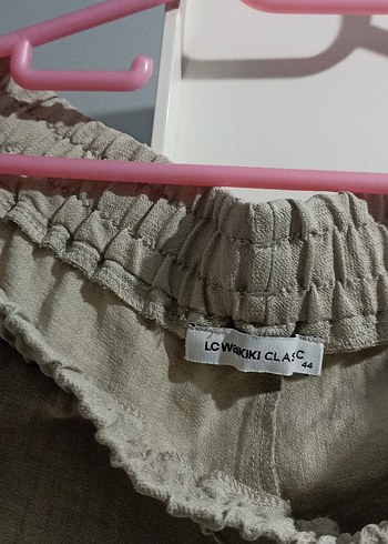 xxl Beden gri Renk Kadın Keten Rahat Kesim Pantolon