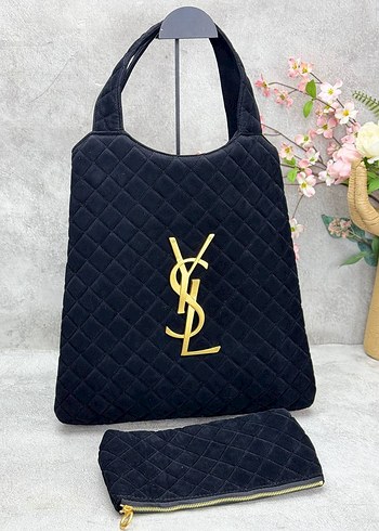 Diğer Mavi Denim Nakışlı YSL Kadın Çanta