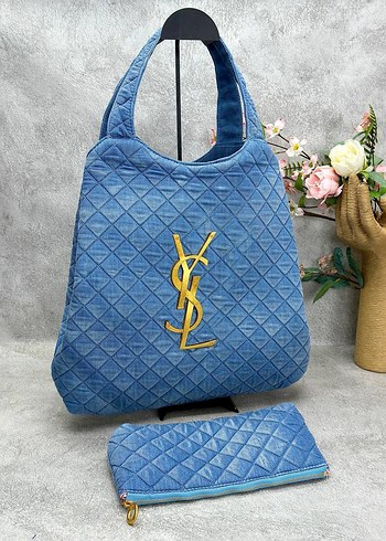 Mavi Denim Nakışlı YSL Kadın Çanta