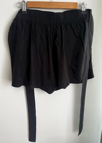 Siyah Beli Kuşaklı Hamile Mini Şort - Görsel 4