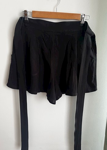 Siyah Beli Kuşaklı Hamile Mini Şort - Görsel 3