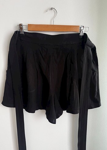 Siyah Beli Kuşaklı Hamile Mini Şort - Görsel 2