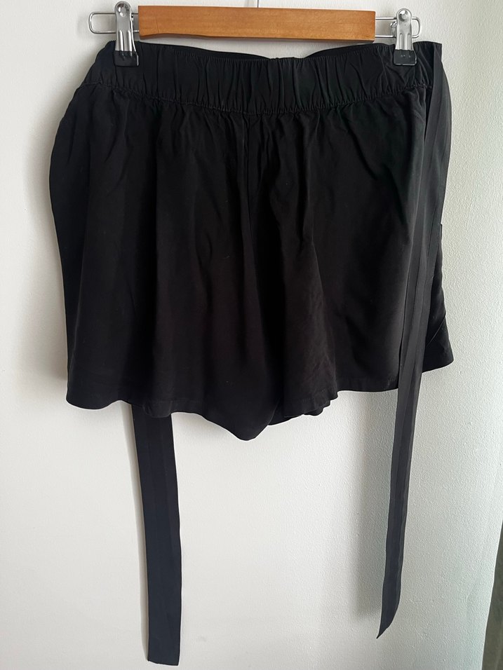 Siyah Beli Kuşaklı Hamile Mini Şort - Görsel 4