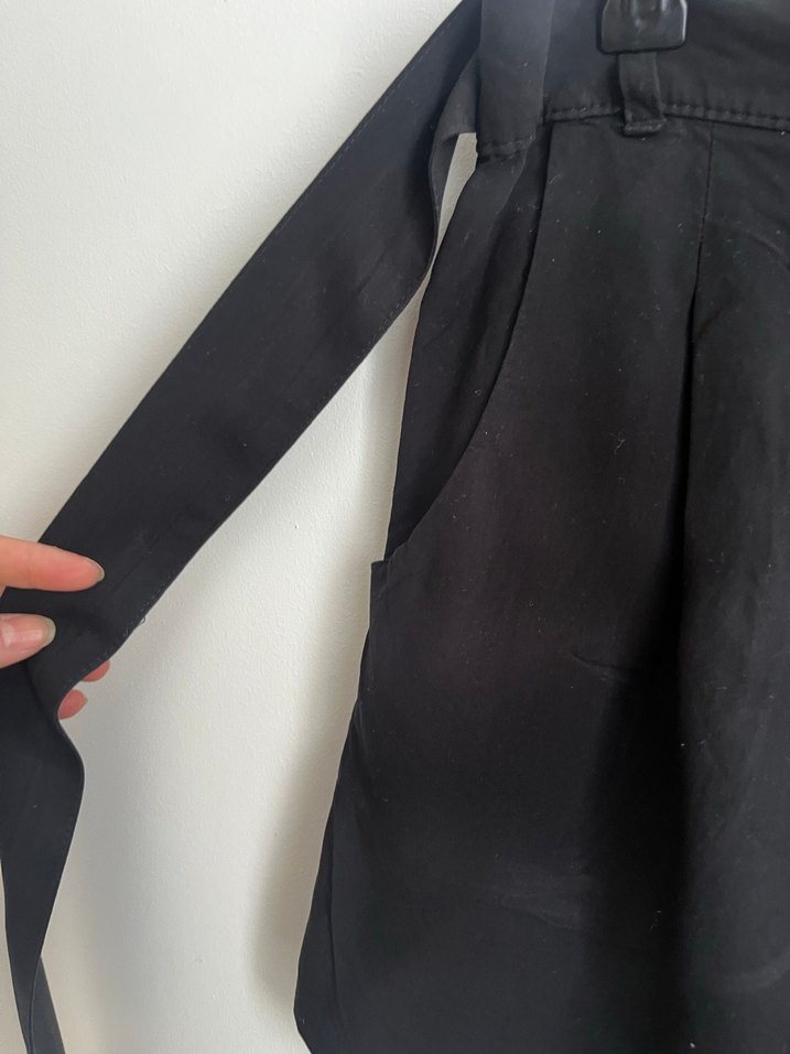 Siyah Beli Kuşaklı Hamile Mini Şort - Görsel 5