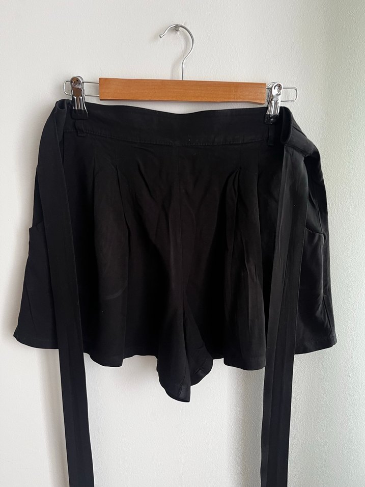 Siyah Beli Kuşaklı Hamile Mini Şort - Görsel 2