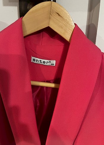 Parlak Pembe Mini Kadın Blazer Ceket - Görsel 5