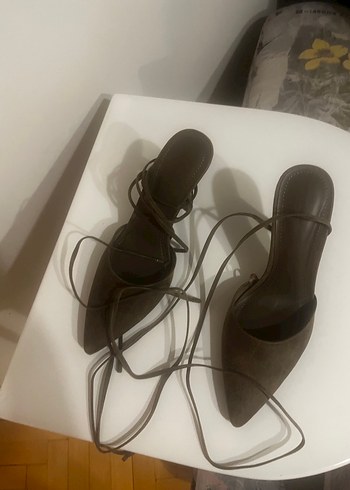 Bej Süet Stiletto Topuklu Kadın Ayakkabı - Görsel 6