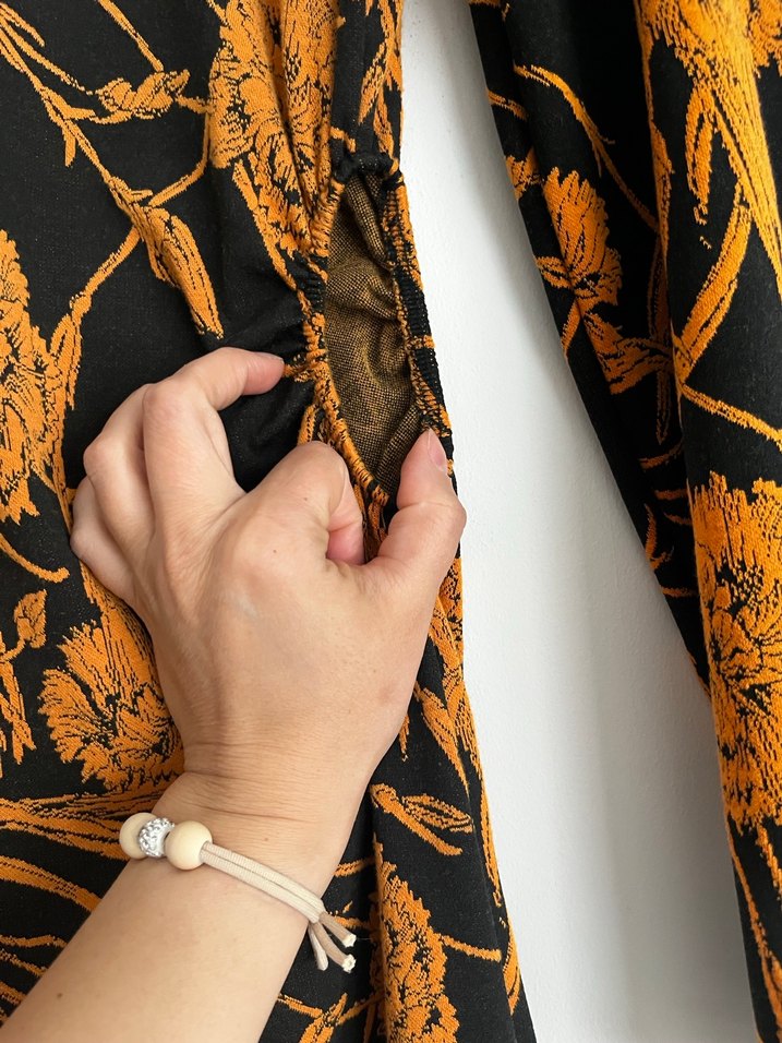 Kahverengi Desenli Uzun Bohem Elbise - Görsel 2