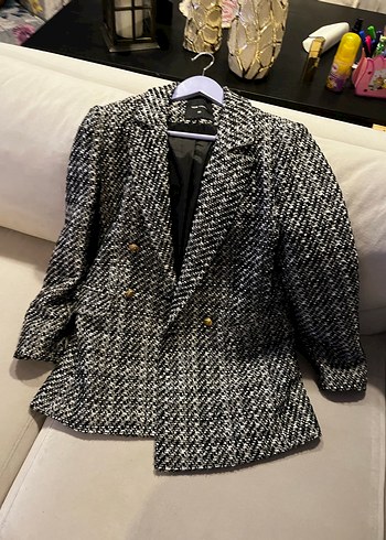 Uzun Kesim Desenli  Kaban - Görsel 4