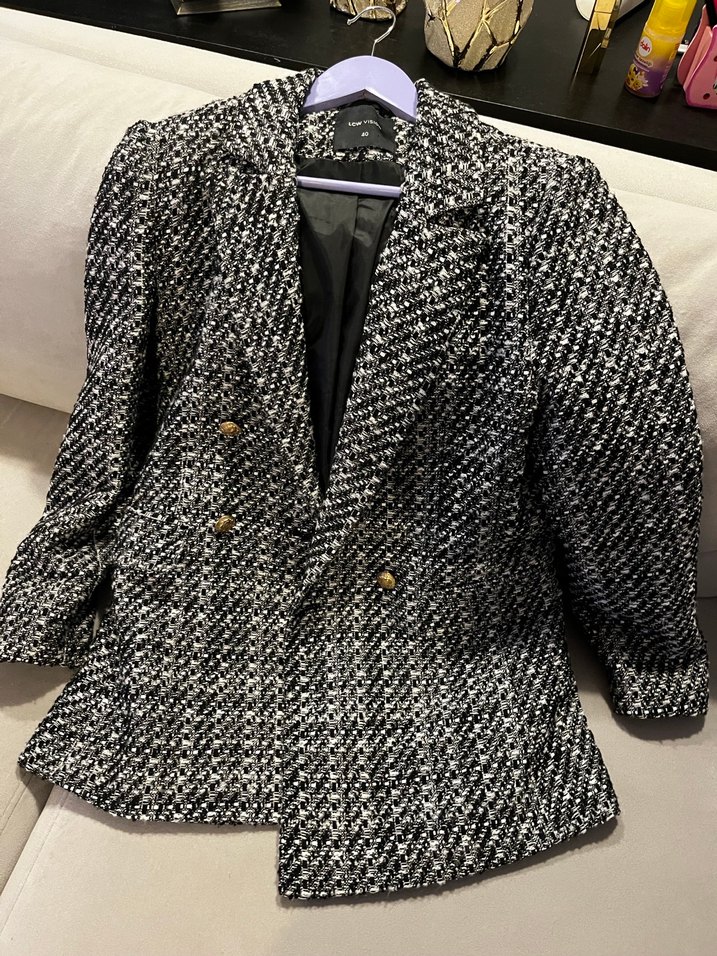 Uzun Kesim Desenli  Kaban - Görsel 5