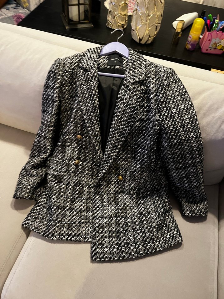 Uzun Kesim Desenli  Kaban - Görsel 4