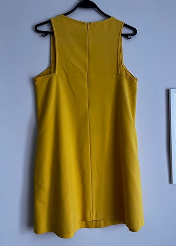 Sarı Midi Askısız Kadın Elbise - Görsel 2