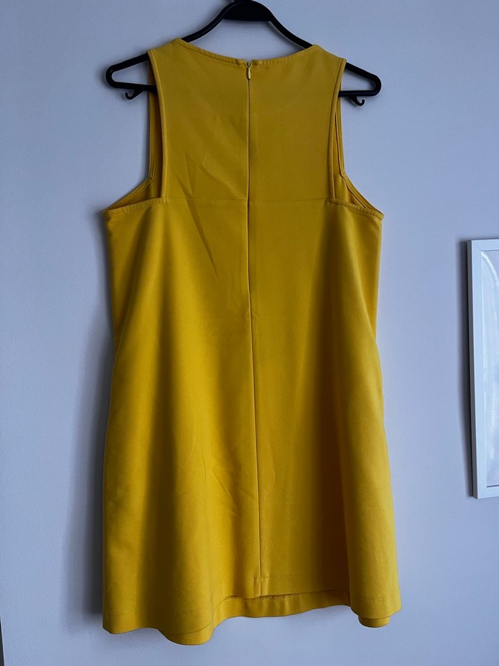 Sarı Midi Askısız Kadın Elbise - Görsel 2