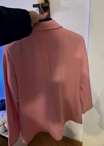 Pembe Düğmeli Kadın Blazer Ceket - Görsel 4