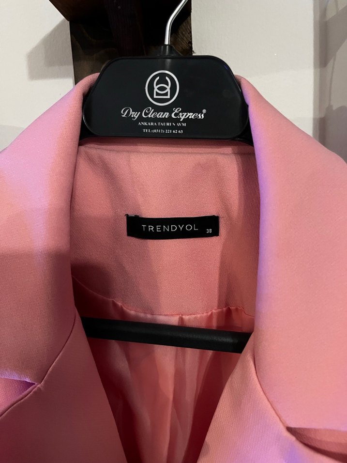 Pembe Düğmeli Kadın Blazer Ceket - Görsel 3