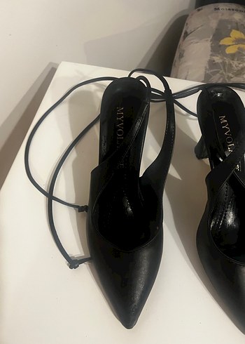 Siyah Yılan Desenli Stiletto Topuklu Kadın Ayakkabı - Görsel 2