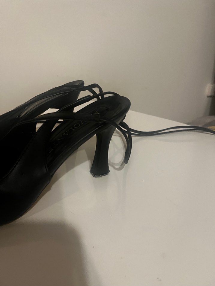 Siyah Yılan Desenli Stiletto Topuklu Kadın Ayakkabı - Görsel 5