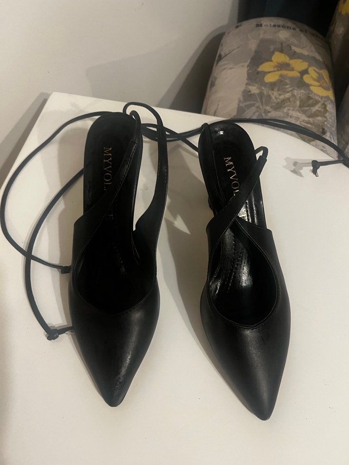 Siyah Yılan Desenli Stiletto Topuklu Kadın Ayakkabı - Görsel 3