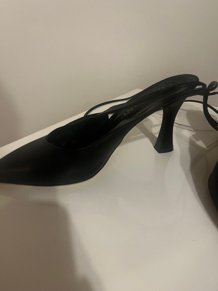 Siyah Yılan Desenli Stiletto Topuklu Kadın Ayakkabı - Görsel 4