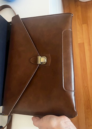 Kahverengi Vintage Erkek Evrak Çantası - Görsel 3