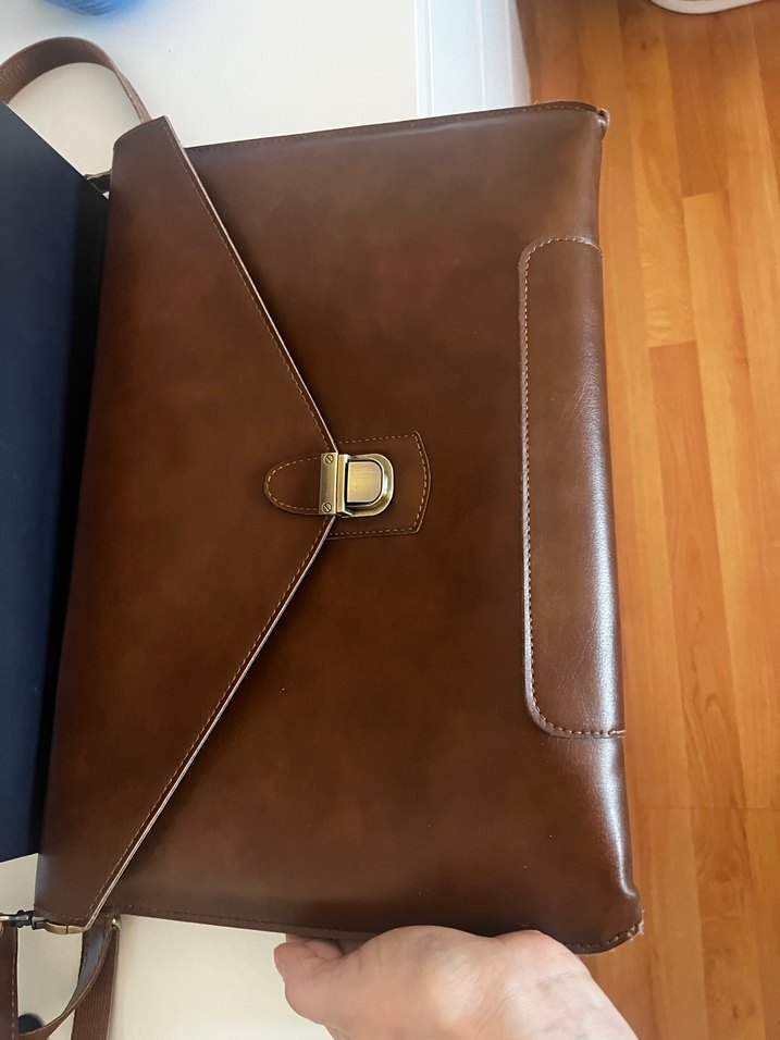 Kahverengi Vintage Erkek Evrak Çantası - Görsel 3