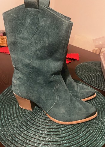 Gri Süet Kadın Dolgu Topuklu Bot - Görsel 6