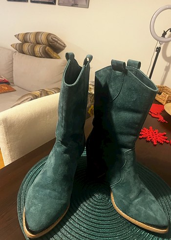 Gri Süet Kadın Dolgu Topuklu Bot - Görsel 8