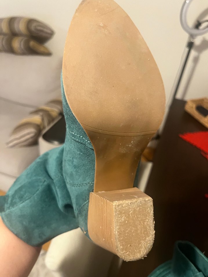 Gri Süet Kadın Dolgu Topuklu Bot - Görsel 5