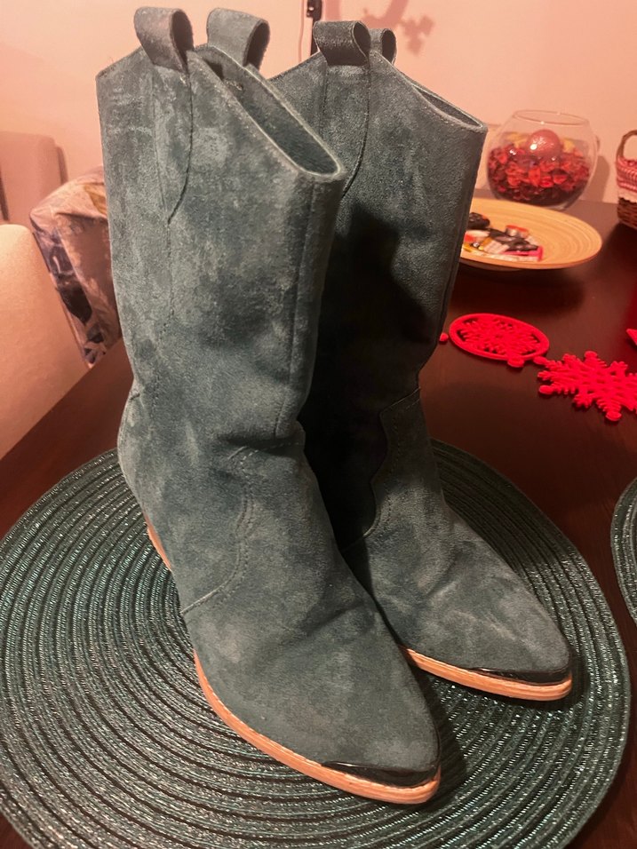 Gri Süet Kadın Dolgu Topuklu Bot - Görsel 2