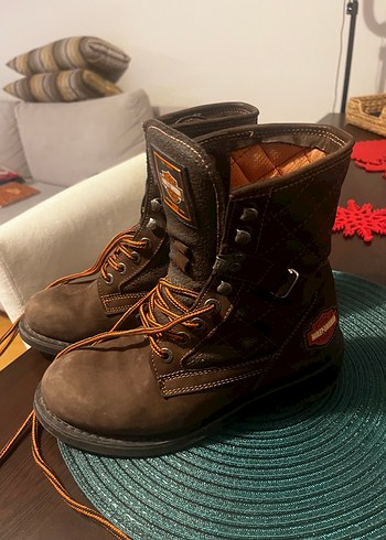 Kahverengi Deri Tokalı Biker Kadın Botu - Görsel 3