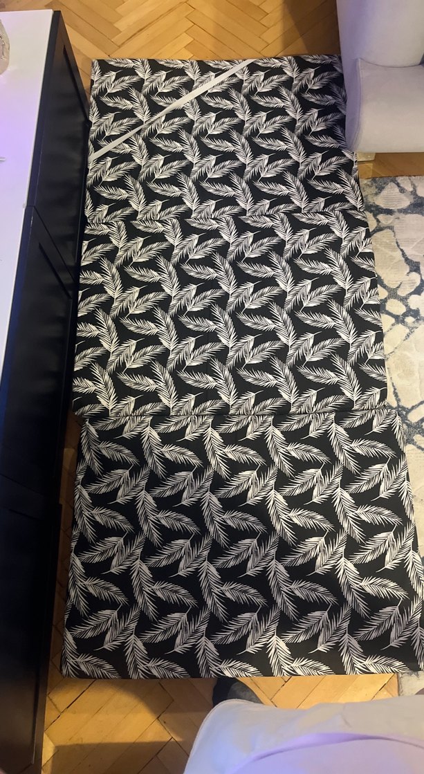 Gri Baskılı Desenli yer yatak - Görsel 5